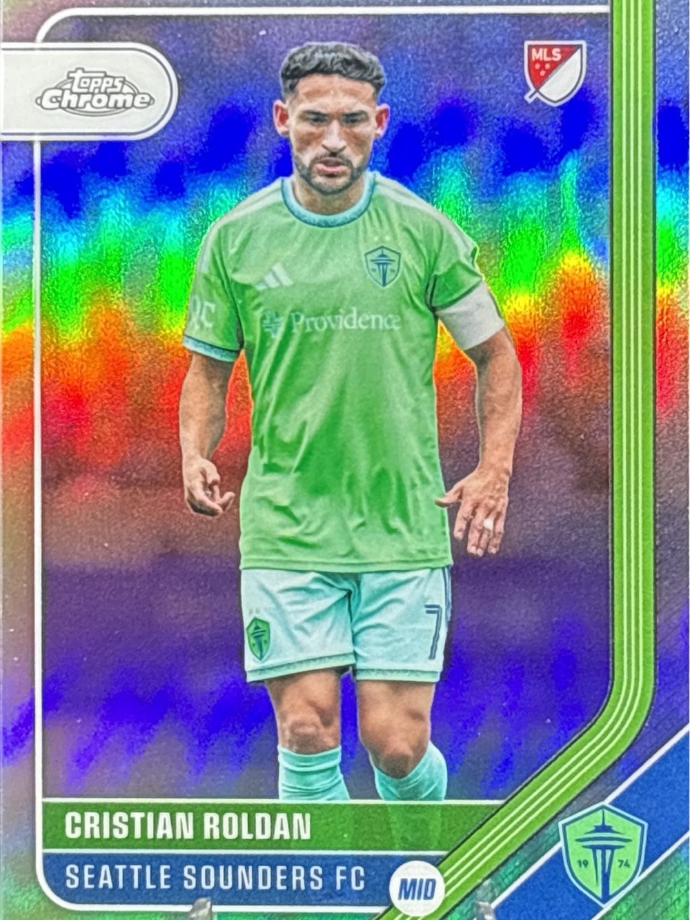Topps Chrome Christian Roldan Seattle Sounders FC Trading Card Refractor